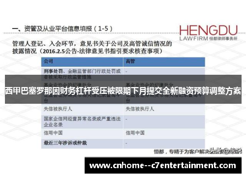 西甲巴塞罗那因财务杠杆受压被限期下月提交全新融资预算调整方案